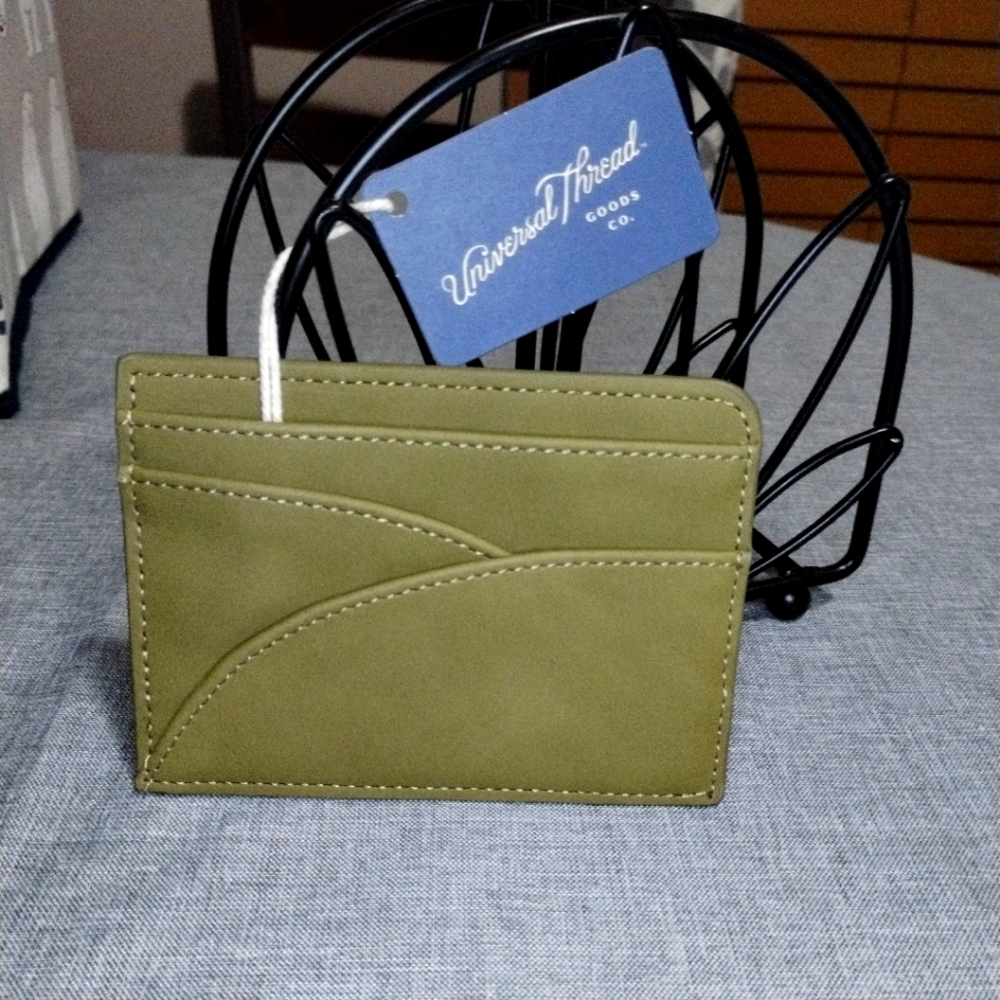 Olive green card wallet